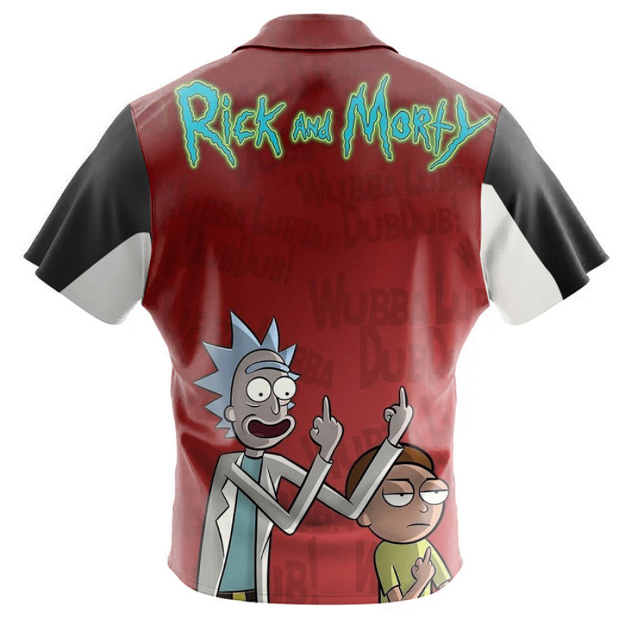 

Chemise De Vacances à La Plage à Manches Courtes Imprimée Rick Et Morty Pour Hommes