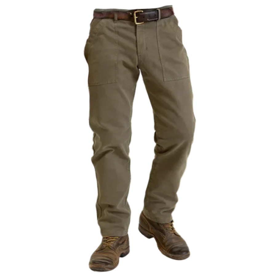 

Pantalones Rectos Cargo Clásicos Retro Para Hombre Verde Oliva