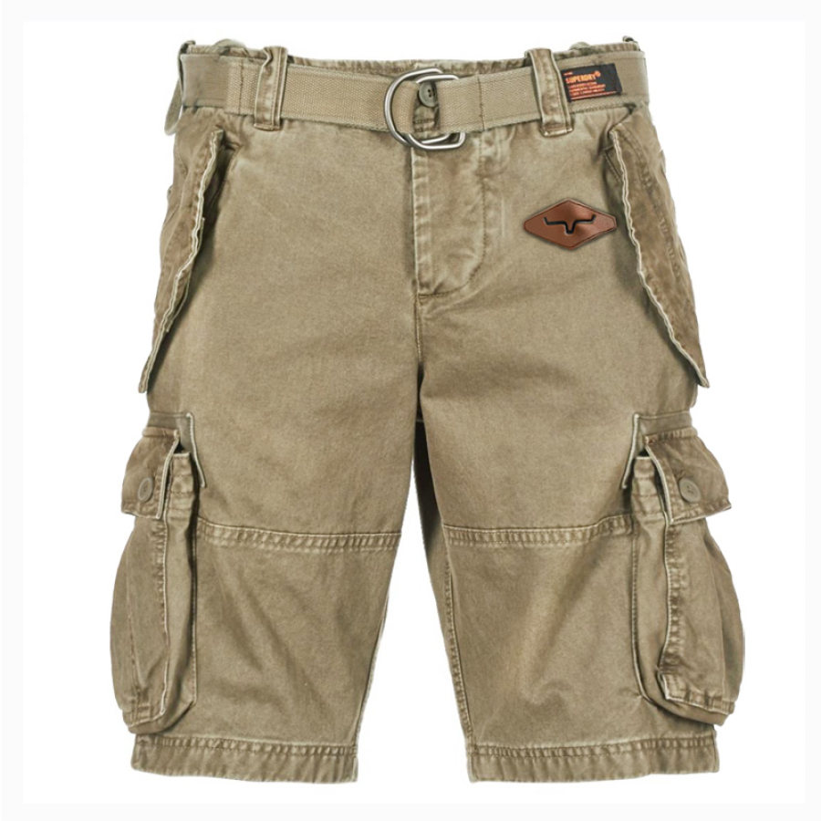 

Pantalones Cortos Tipo Cargo Para Hombre Estilo Vintage Vaquero Occidental Con Bolsillo Desgastado Para Exteriores