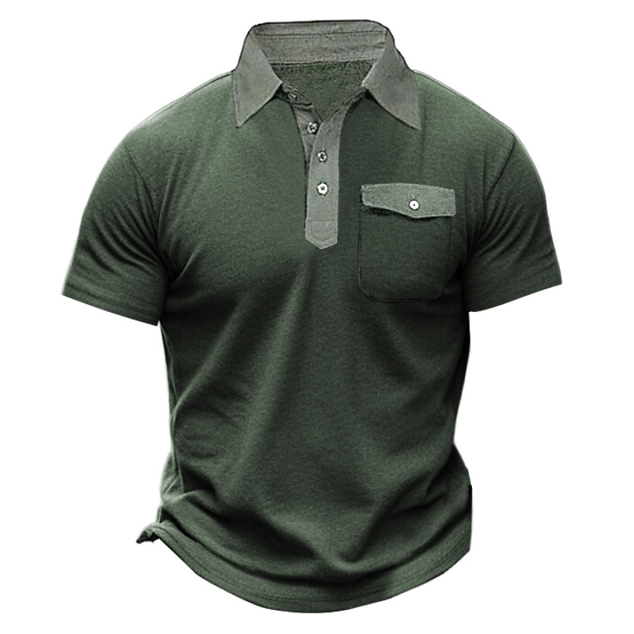 

T-Shirt Homme Polo Poche Vintage Extérieur Manches Courtes Été Quotidien Hauts