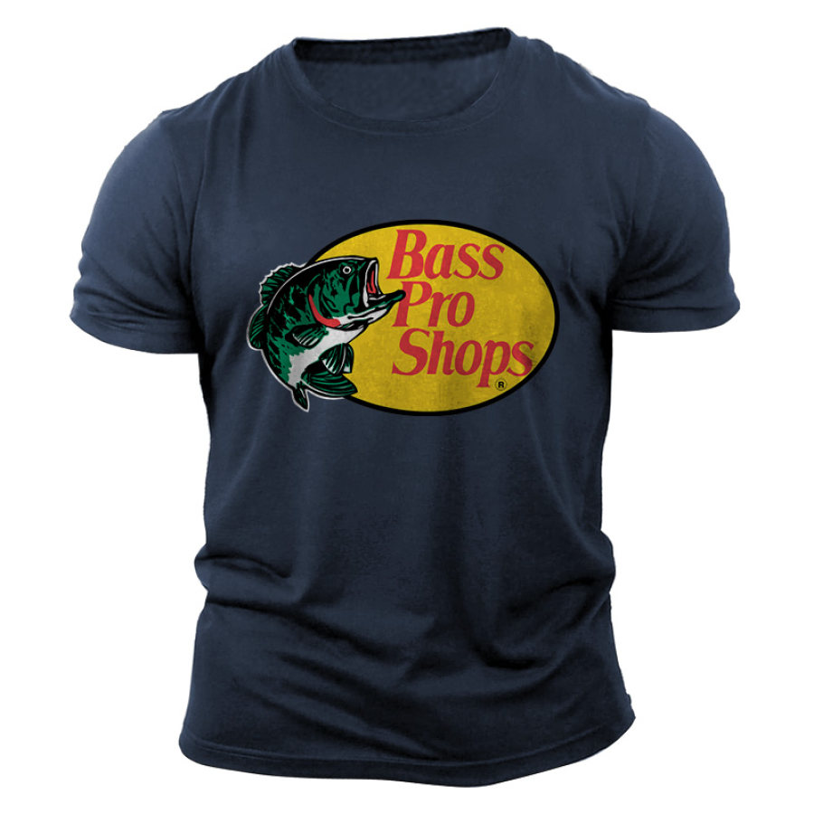

Men's Bass Pro Shops Fishing Print Outdoor Daily Casual Short Sleeve T-Shirt