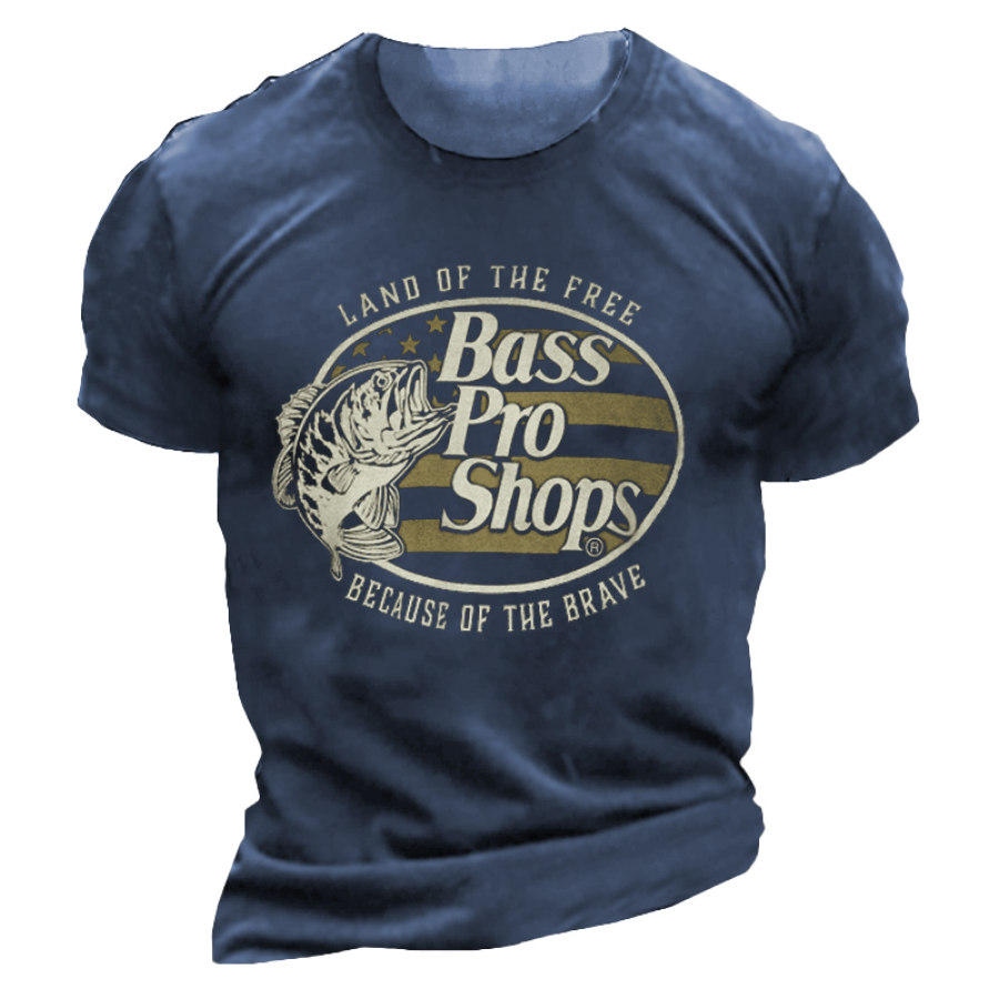 

Herren Bass Pro Shops Fishing Print Outdoor Daily Casual Kurzarm-T-Shirt