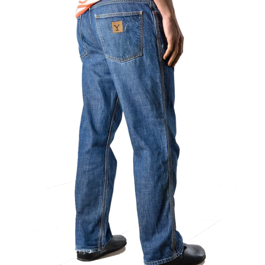 

Lässige Gerade Jeans Mit Yellowstone-Logo Für Herren