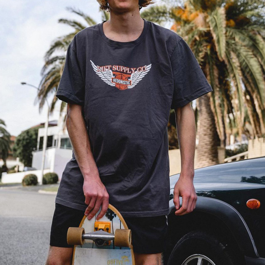 

Vintage Unisex Skateboard Print T-Shirt