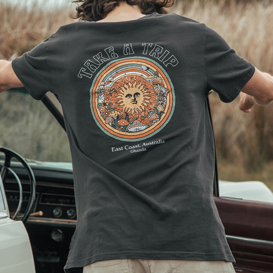 

Camiseta Vintage Unisex Con Estampado De Viaje