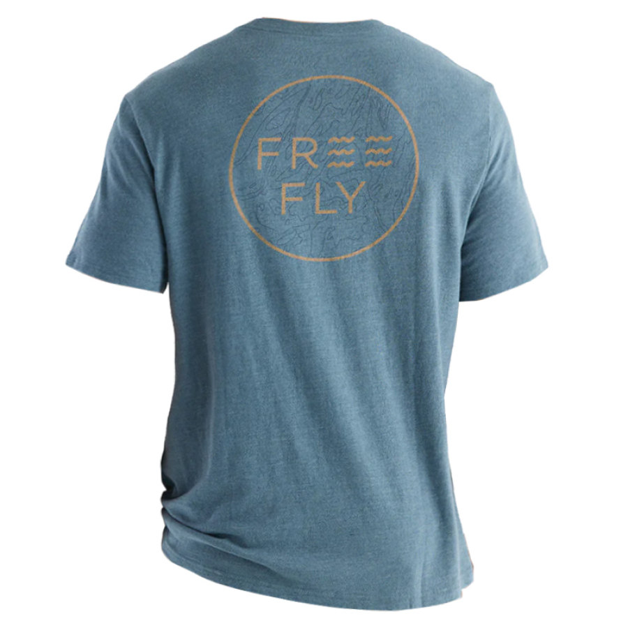 

Freefly Sea Fishing T-Shirt Für Herren Lässiges Urlaubs-Kurzarm-T-Shirt