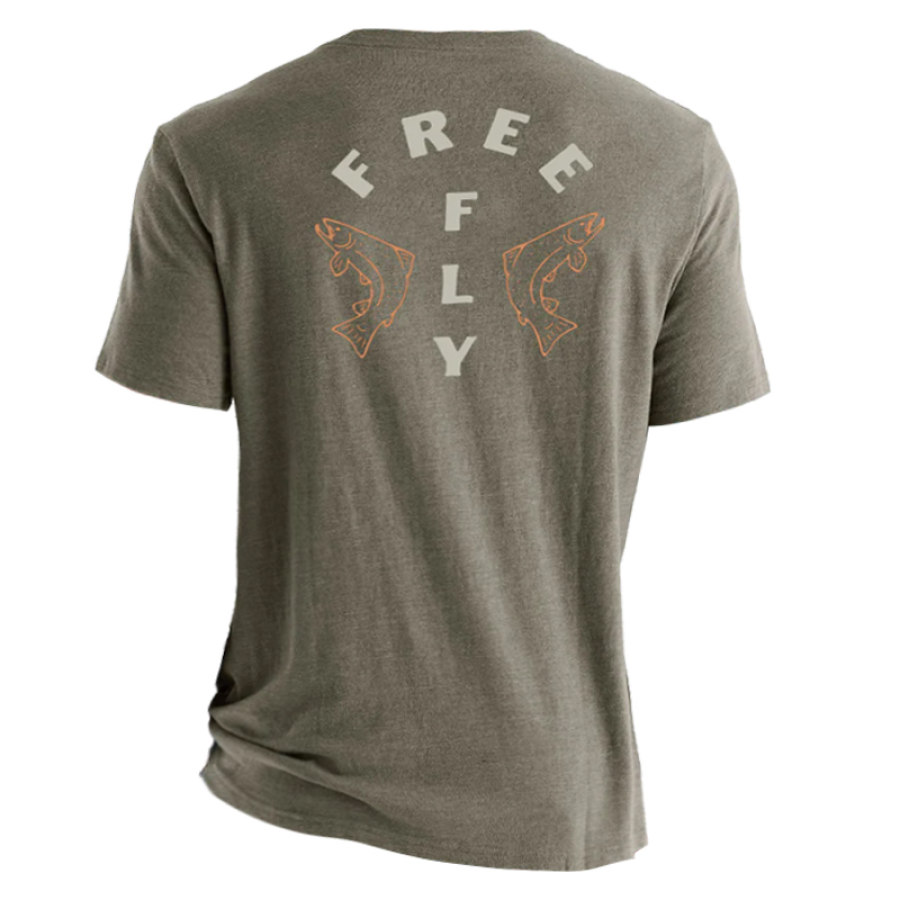 

Freefly Sea Fishing T-Shirt Für Herren Lässiges Urlaubs-Kurzarm-T-Shirt