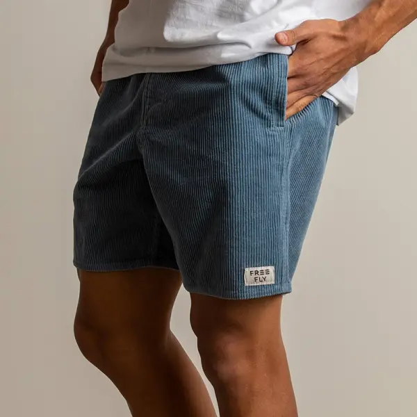 Men's Freefly Fishing Corduroy Shorts Daily Casual Vacation Beach Pants 5 Inch Shorts - Cotosen.com