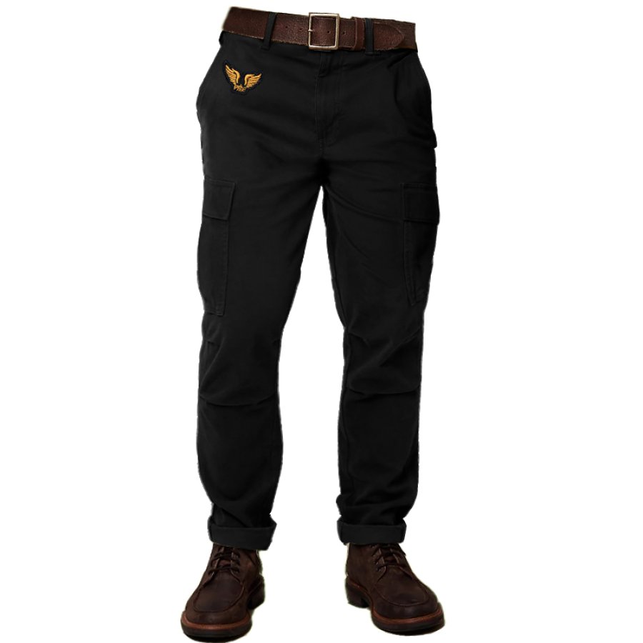 

Pantalones Cargo Retro Con Múltiples Bolsillos Para Hombre Pantalones Tácticos Casuales Al Aire Libre