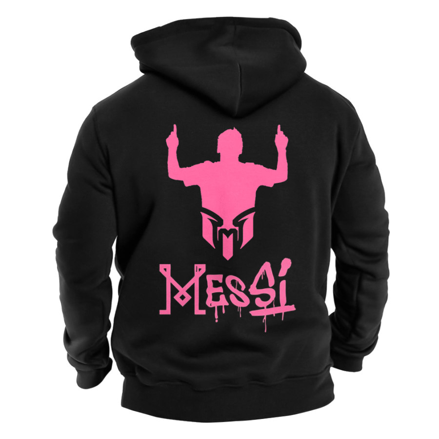 

Sudadera Con Capucha Para Hombre Con Estampado Messi Tops Diarios De Manga Larga