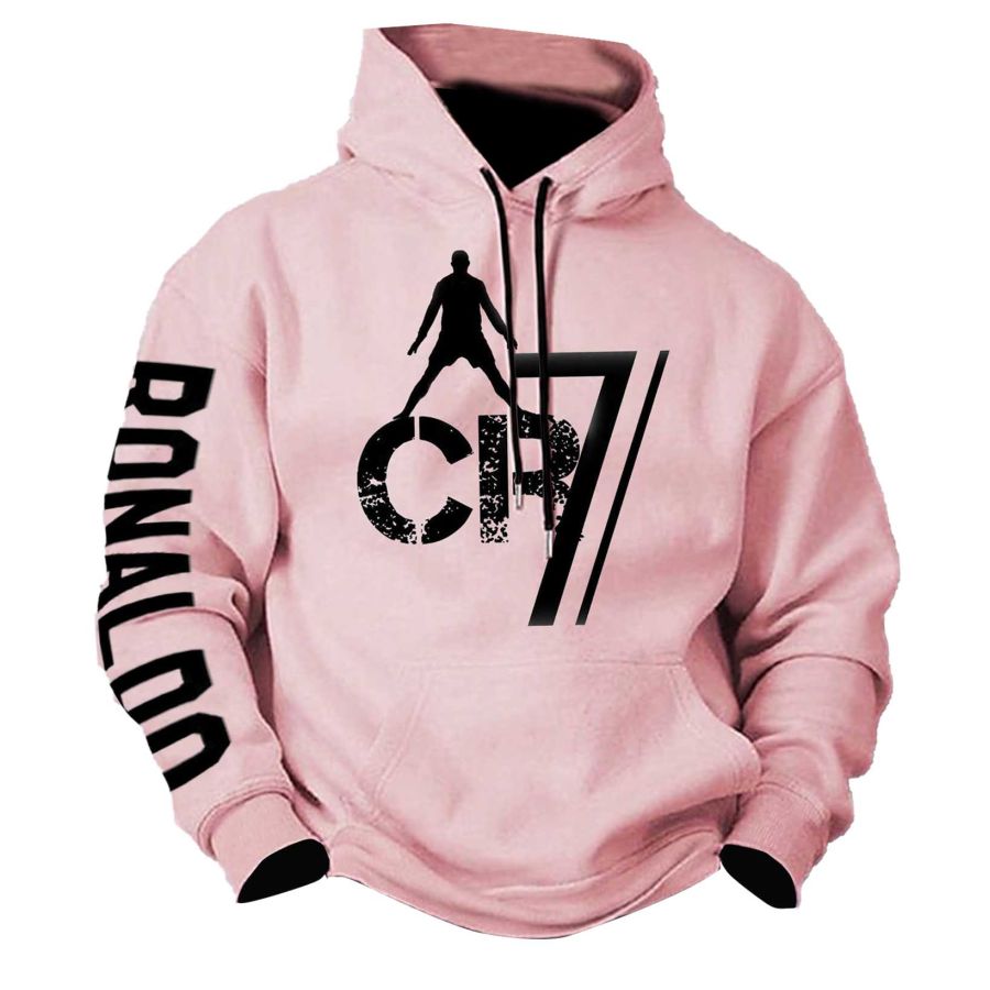 

Sudadera Con Capucha Para Hombre Ronaldo Print Tops Diarios De Manga Larga