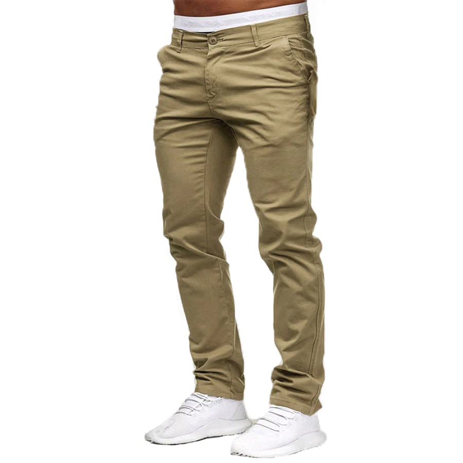 

Pantalon De Couleur Unie Pour Hommes Avec Poches