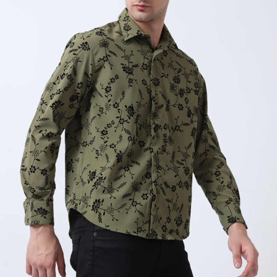 

Chemise Imprimée à Motif Floral Pour Hommes En Plein Air Décontracté