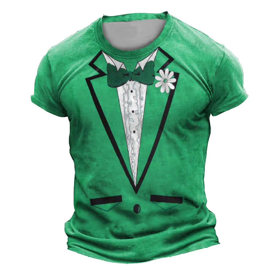 

T-shirt à Manches Courtes Et Col Rond Pour Homme Style Smoking Irlandais Imprimé De La Saint-Patrick Pour L'extérieur Au Quotidien Décontracté