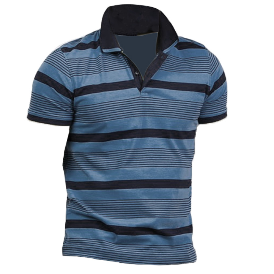 

Camiseta Con Cuello Tipo Polo A Rayas Para Hombre