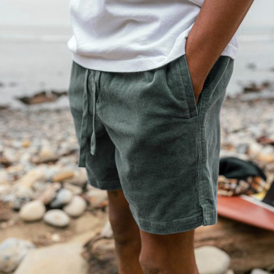 

Herren-Shorts Kurze Cordhose Herren Surf Shorts Retro-Cord-Shorts Surf-Strand-Shorts