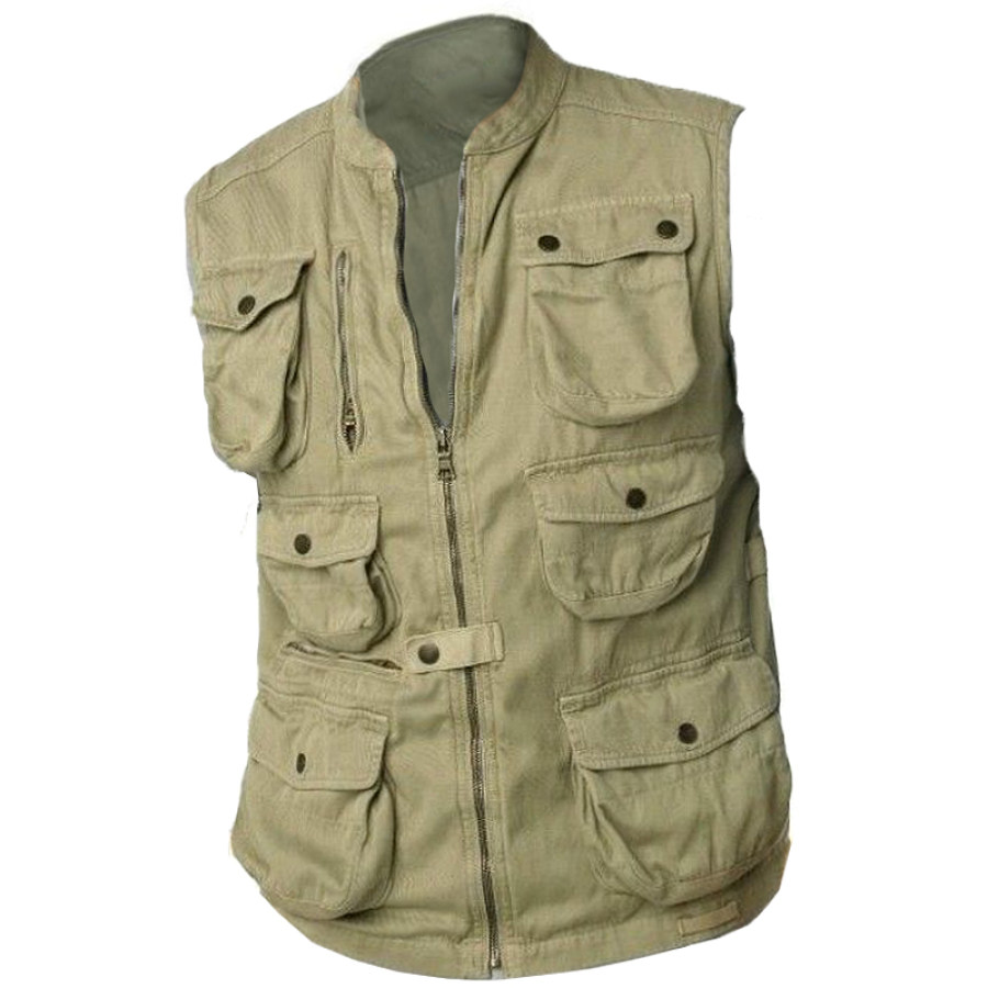 

Gilet Multi-poches Multifonction Pour Hommes Pêche En Plein Air Camping Randonnée