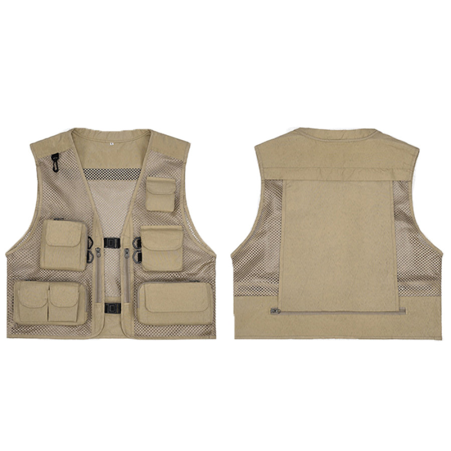 

Multi-pocket Workwear Outdoor Vest Mesh Breathable Fishing Vest