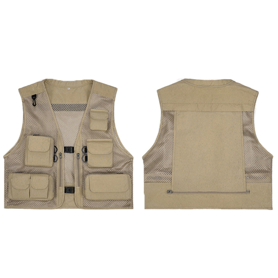 

Vêtements De Travail Multi-poches Gilet D'extérieur Gilet De Pêche Respirant En Maille