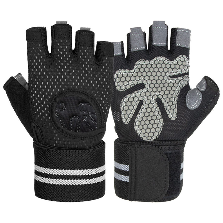 

Gants De Poignet Avec Ceinture De Fitness Pour Course à Pied Alpinisme Demi-doigt Entraînement De Yoga Cyclisme En Plein Air Gants De Sport