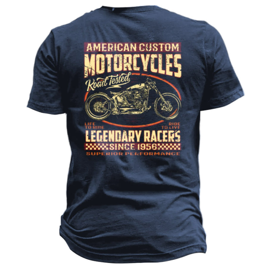 

Мужская мотоциклетная повседневная футболка с круглым вырезом и коротким рукавом