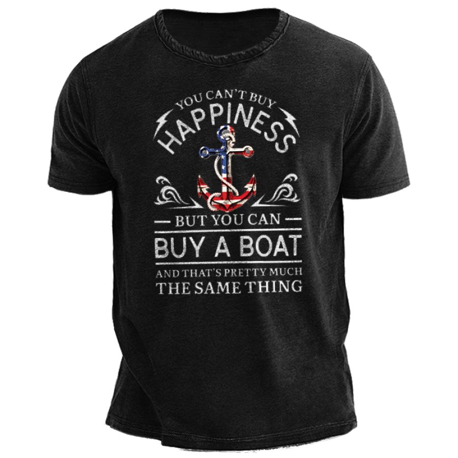 

You Can't Buy Happiness But You Can Buy Boat Men's Crew Neck T Shirt