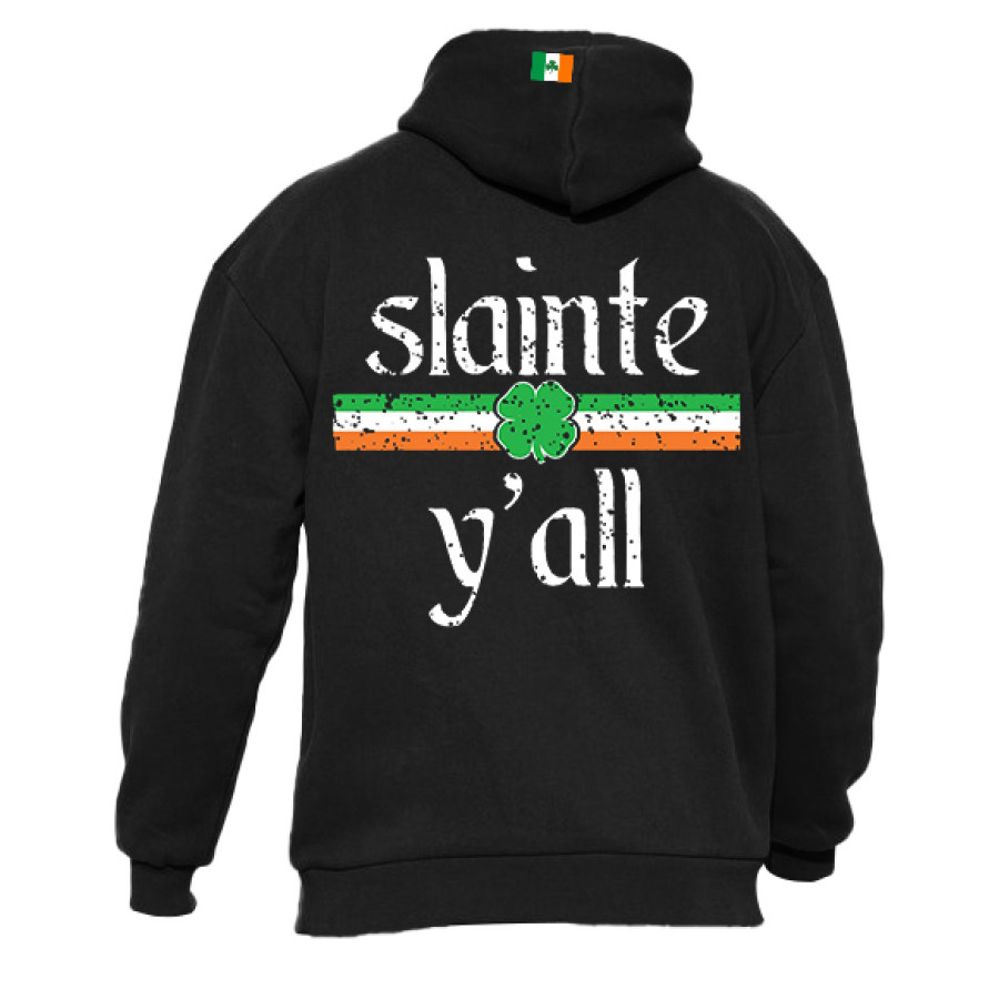 

Sudadera Con Capucha Para Hombre Slainte St Patrick's Day Bandera Irlandesa Estampado De Trébol Manga Larga Tops Diarios