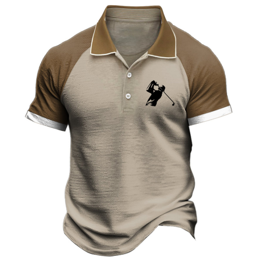 

Camiseta De Hombre Polo Golf Estampado Al Aire Libre Bloques Manga Corta Verano Diario Tops