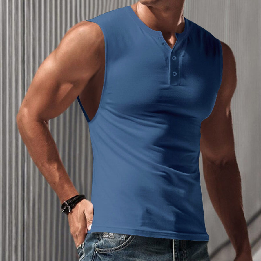 

Мужская однотонная летняя спортивная жилетка с широкими плечами рубашка в стиле Хенли тонкая футболка без рукавов
