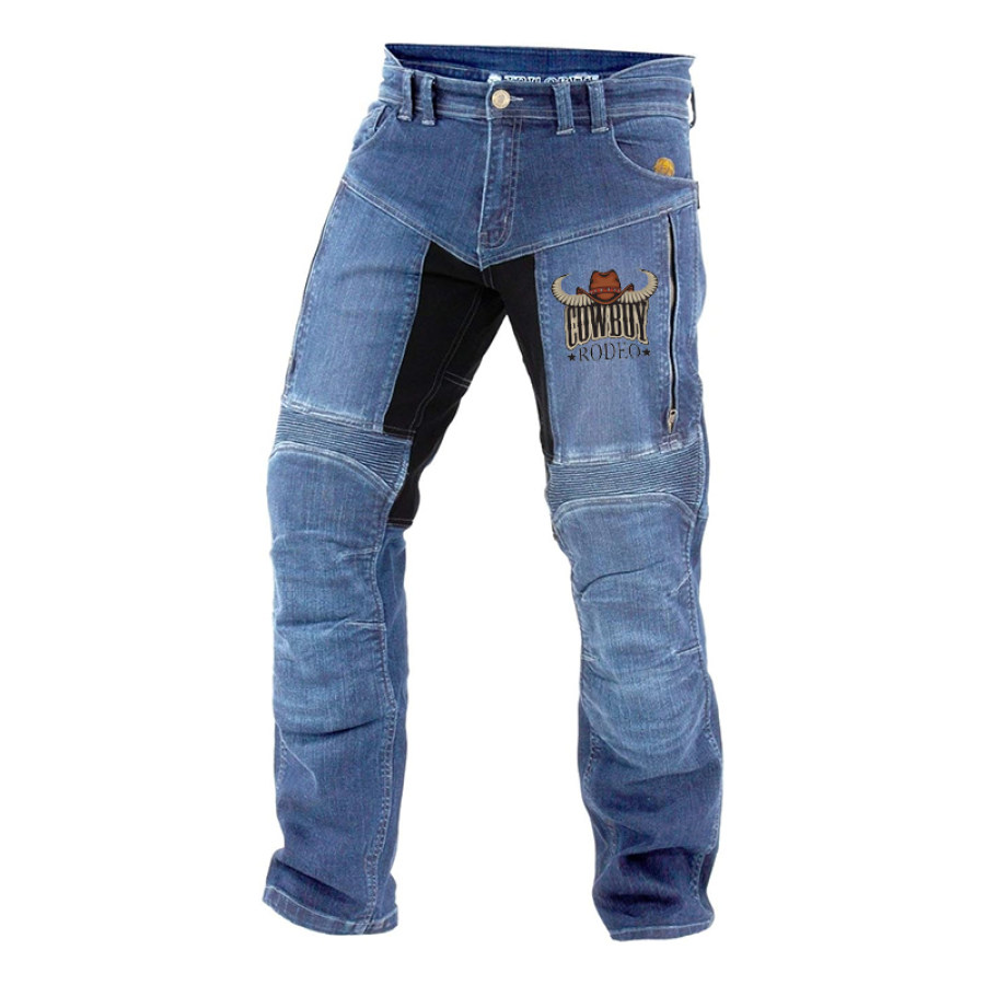 

Harley Motorcycle Jean Vintage Imprimé En Détresse Pour Hommes