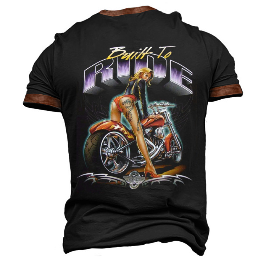 

Camiseta Con Gráfico De Chica Motociclista Al Aire Libre Para Hombre