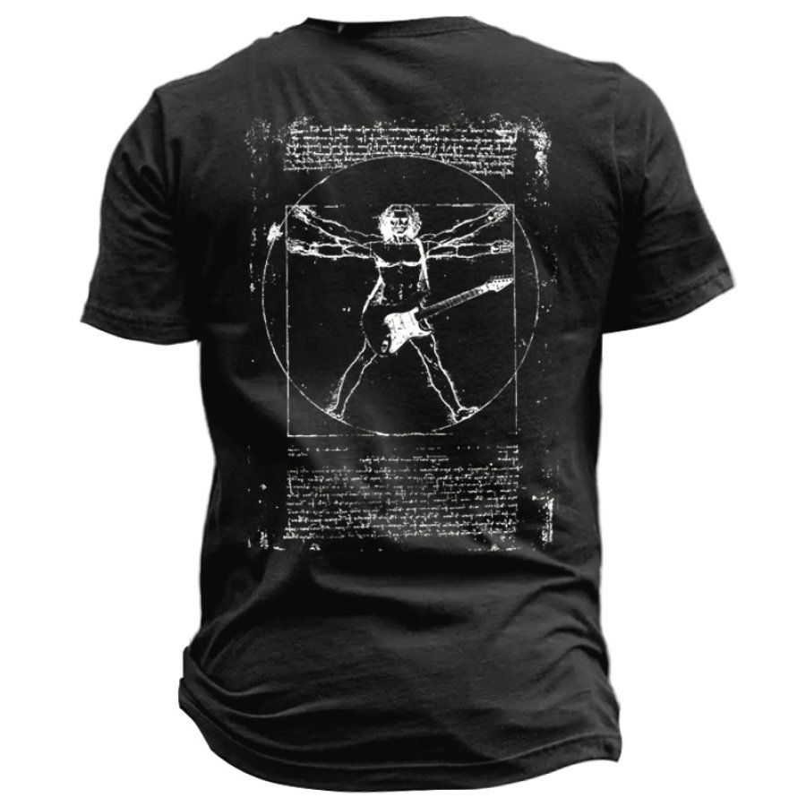

Camiseta De Banda De Rock Musical Para Hombre Con Estampado Da Vinci Y Cuello Redondo De Manga Corta Informal
