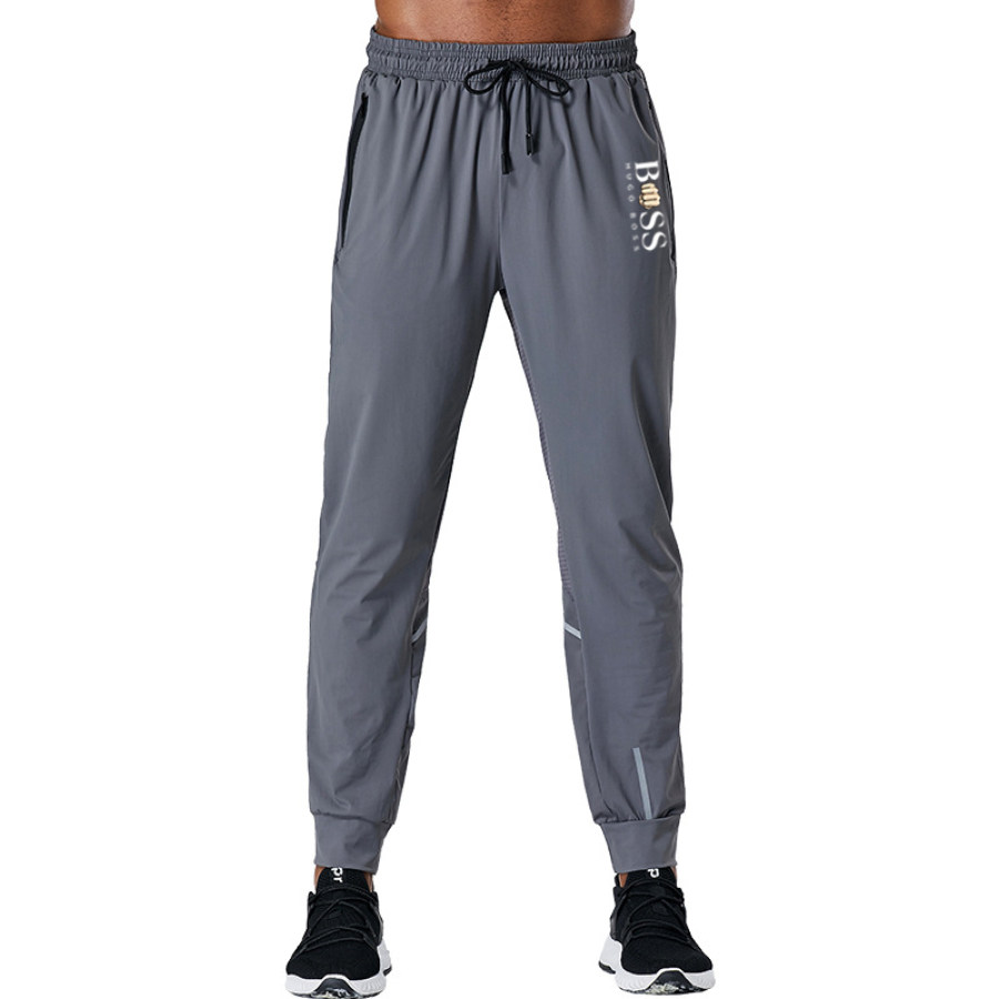 

Summer Boss Men's Ice Silk Pants Ultra-thin Quick-drying Sports Leggings Casual Pants