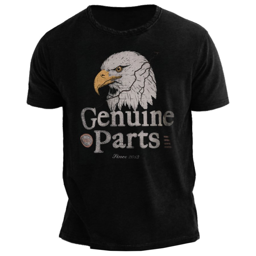 

Genuine Parts T-shirt à Col Rond Pour Homme Avec Imprimé Graphique Eagle De Moto Noir