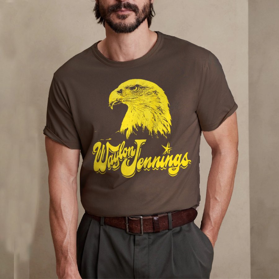 

Herren-T-Shirt Mit Rundhalsausschnitt Und Eagle-Grafikdruck