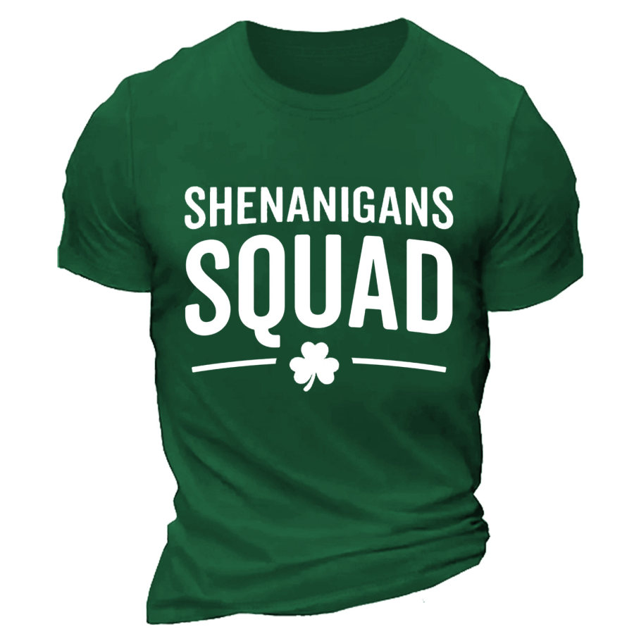 

Мужская футболка Shenanigans Squad с принтом ко Дню Святого Патрика на открытом воздухе повседневная повседневная футболка с короткими рукавами и круглым вырезом