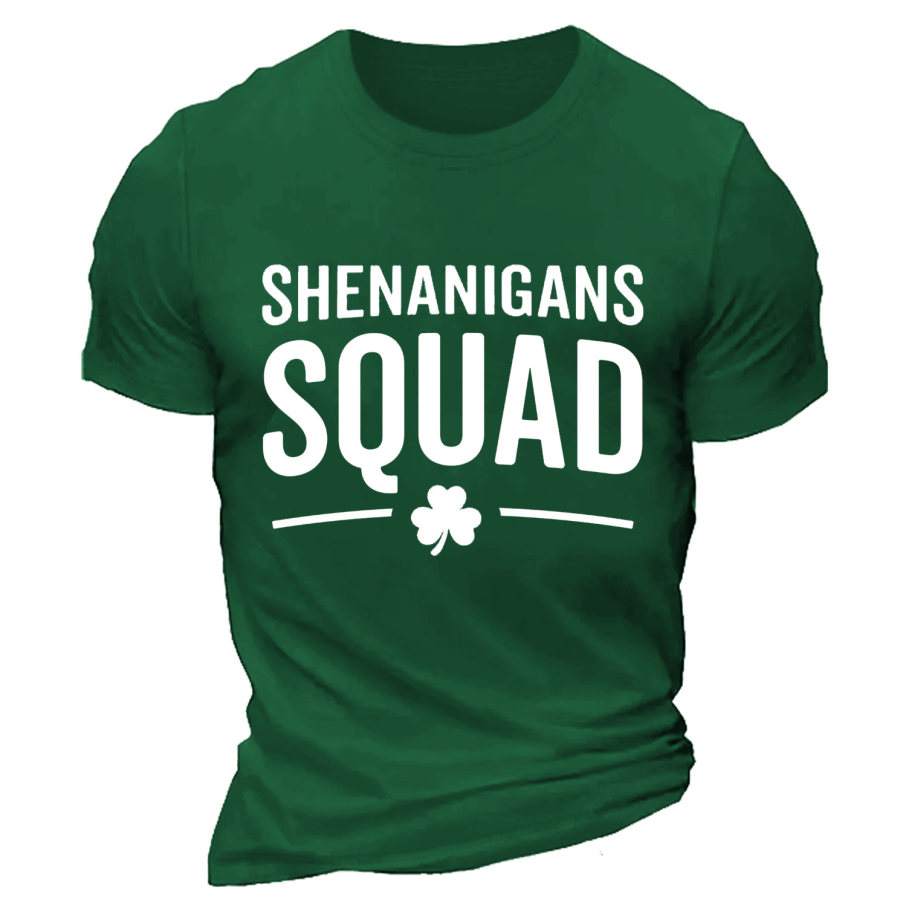 

Camiseta De Manga Corta Con Cuello Redondo Y Estampado Del Día De San Patricio Para Hombre Shenanigans Squad