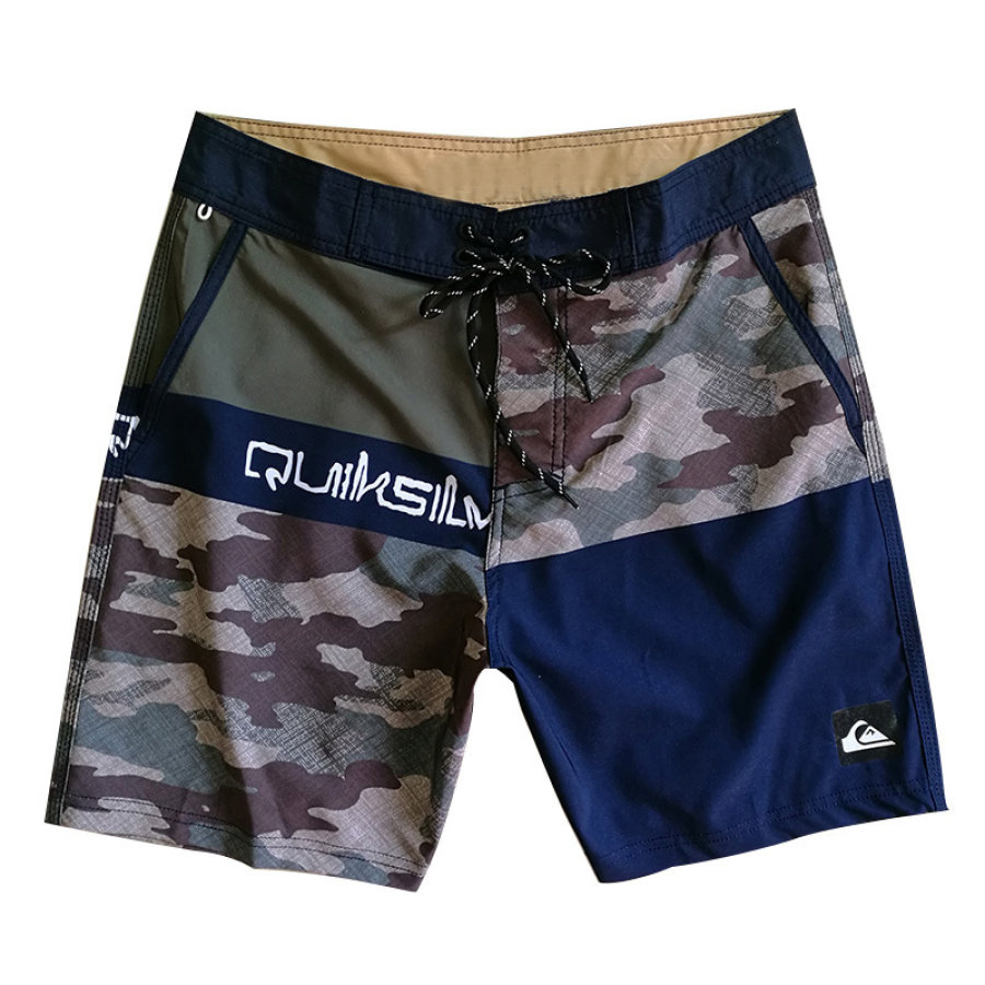 

Quiksilver Herren 18" Boardshort Ethnic Camouflage Splicing Kordelzug Surfshorts