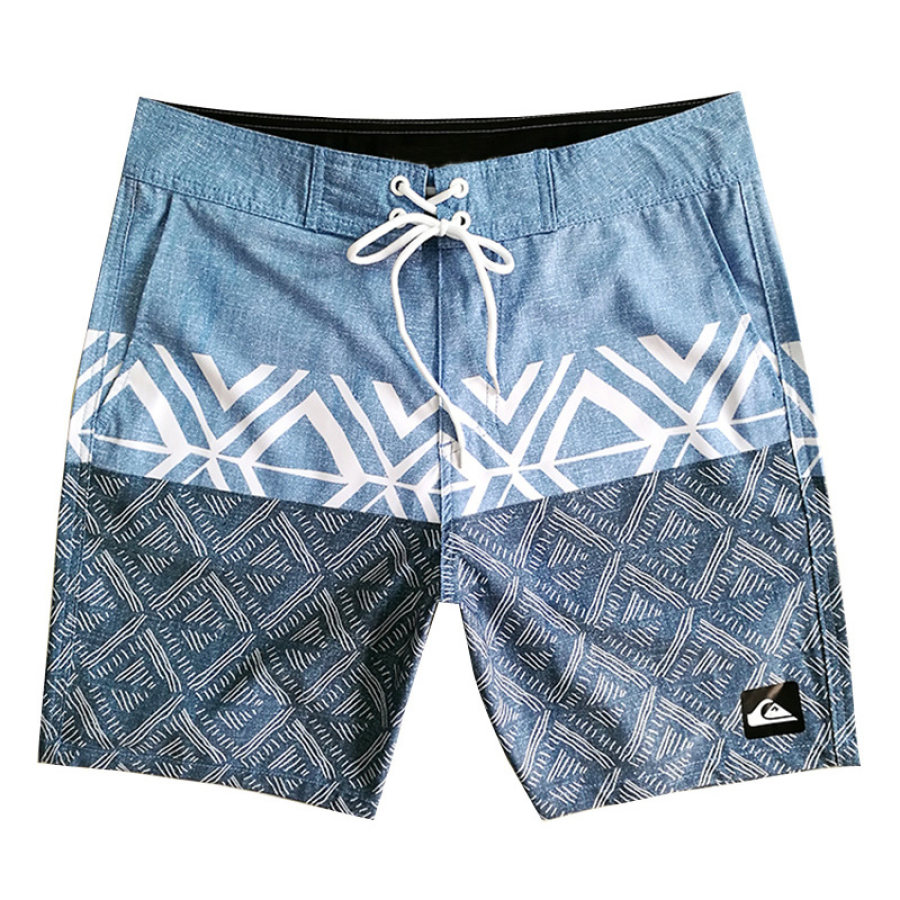 

Hurley 18-Zoll-Boardshorts Für Herren Mit Ethno-Geometrie Und Kontrastfarbenen Spleiß-Kordelzug-Surfshorts