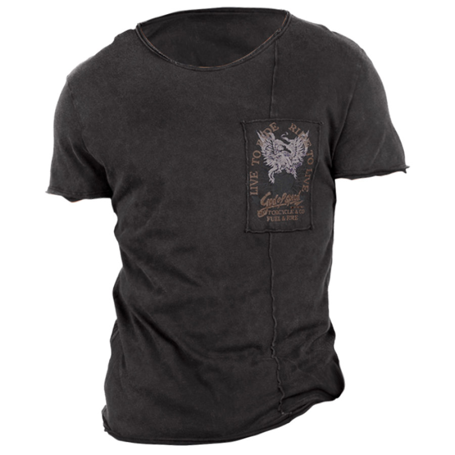 

T-shirt Imprimé En Détresse God Of Speed Pour Hommes T-shirt Décontracté à Manches Courtes