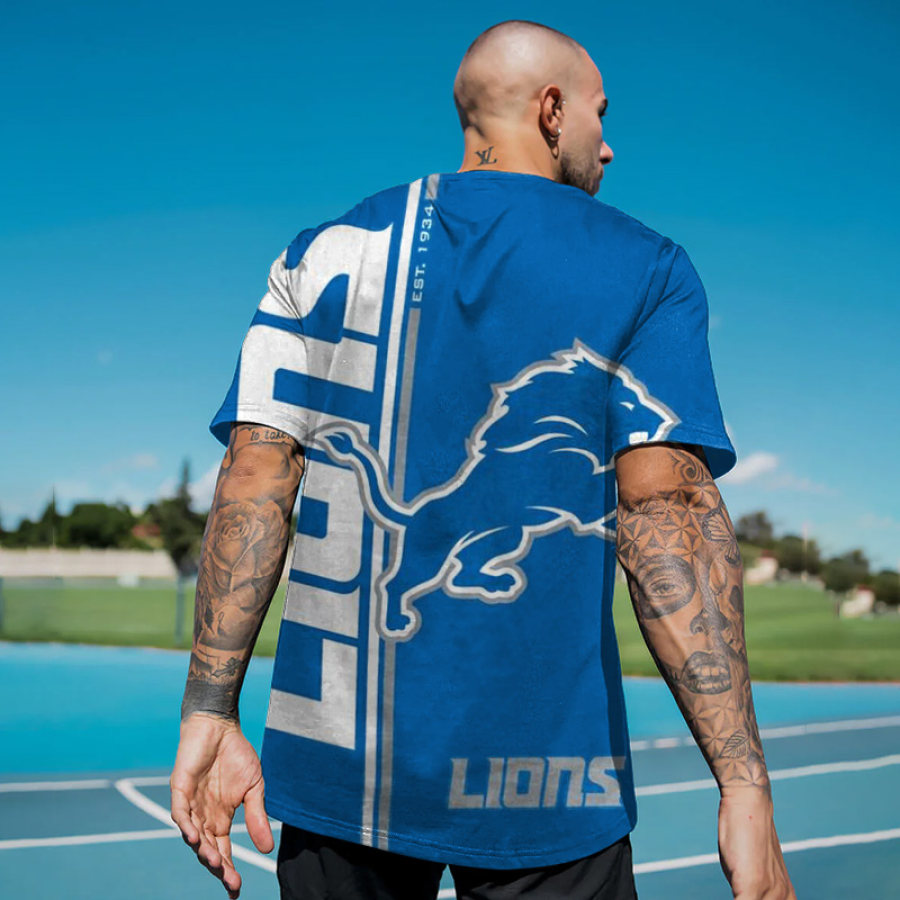 

Detroit Lions NFL Super Bowl Oversize-Kurzarm-T-Shirt Für Herren Blau