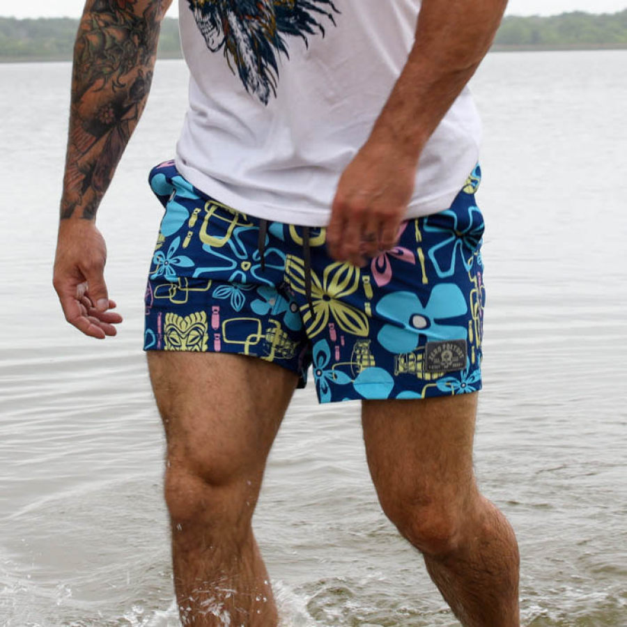 

Мужские шорты для доски с цветочным рисунком летние повседневные шорты для серфинга плавки