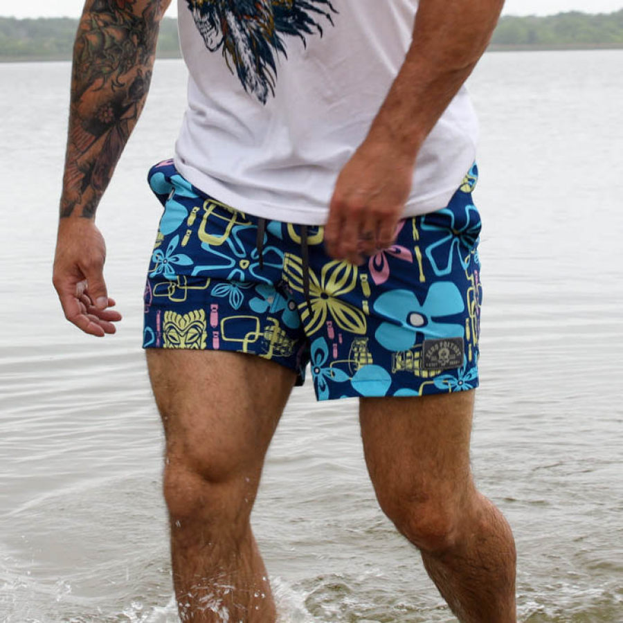 

Men's Board Shorts Flower Summer Daily Surf Shorts Swim Trunks