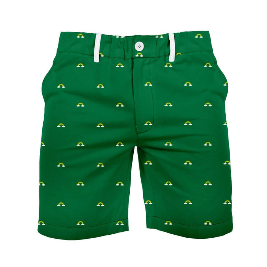 

Pantalones Cortos Informales Para Festival Con Estampado De Arcoíris Del Día De San Patricio Para Hombre