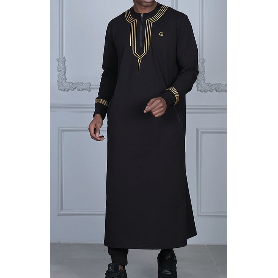 

Herren Cotton Line Kurta Side Split Langes Kleid S-3XL