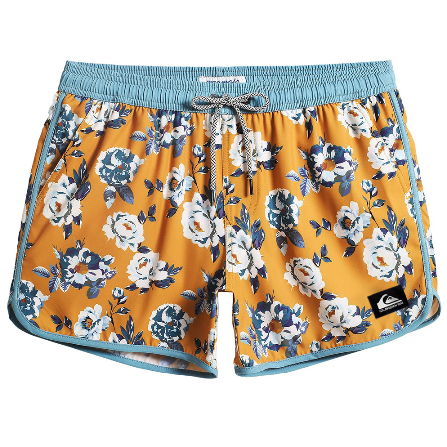 

Quiksilver Mens Bohemian Diamond Pattern Swim Trunks 4.5 Inch Surf Shorts Mesh Lining Beach Shorts