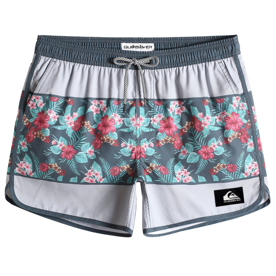 

Quiksilver Short De Bain En Patchwork Floral Tropical Pour Homme Short De Surf De 4 5 Pouces Doublure En Maille Short De Plage