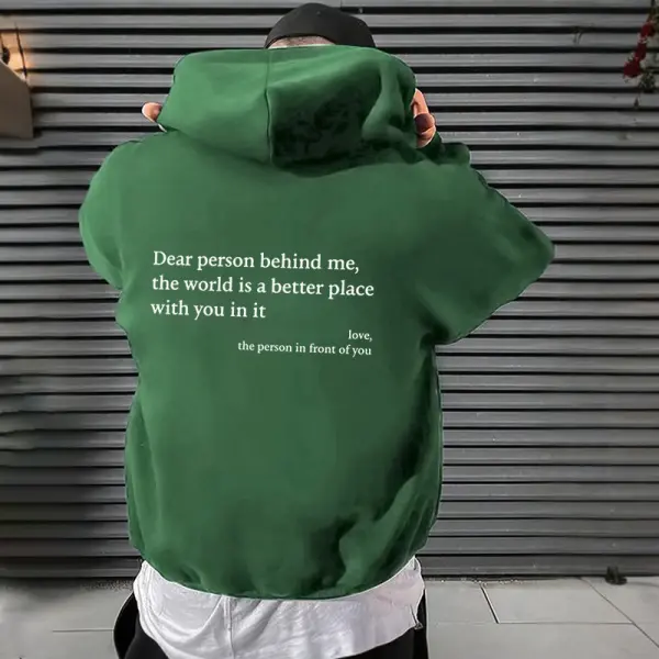 Men's Oversized Hoodie Casual Pocket You Are Enough Print - Cotosen.com