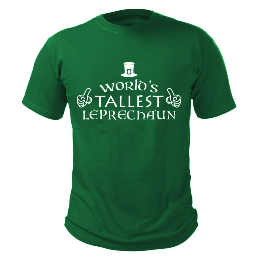 

Herren-T-Shirt Mit Dem Höchsten Kobold Der Welt Lustiger Irischer St. Patrick's Day Täglich Lässig Kurzärmelig Rundhalsausschnitt