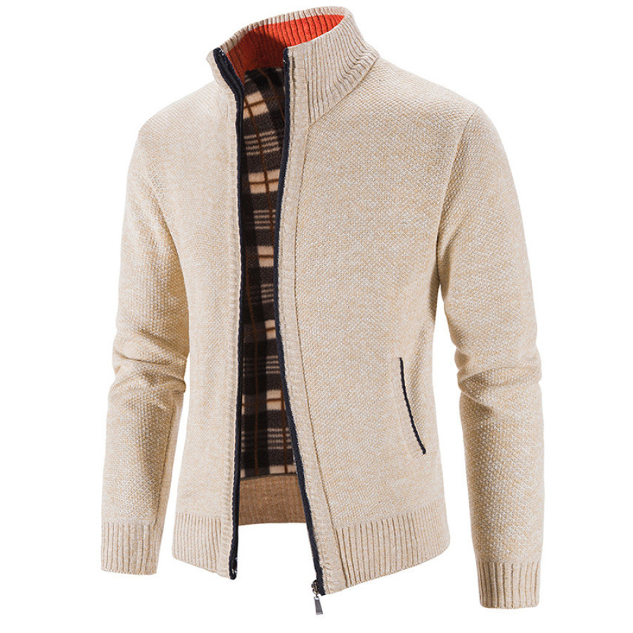 

Suéter De Otoño E Invierno Para Hombre Cárdigan De Terciopelo De Moda Ajustado